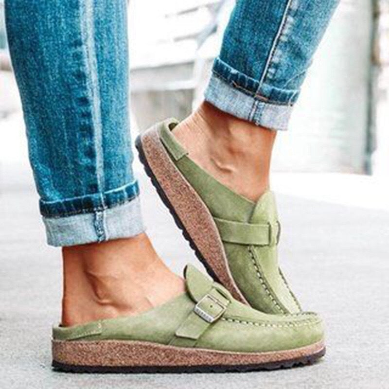 Lina - Mocasines casual de ante con hebilla