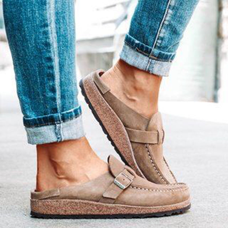 Lina - Mocasines casual de ante con hebilla