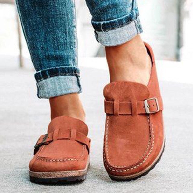 Lina - Mocasines casual de ante con hebilla