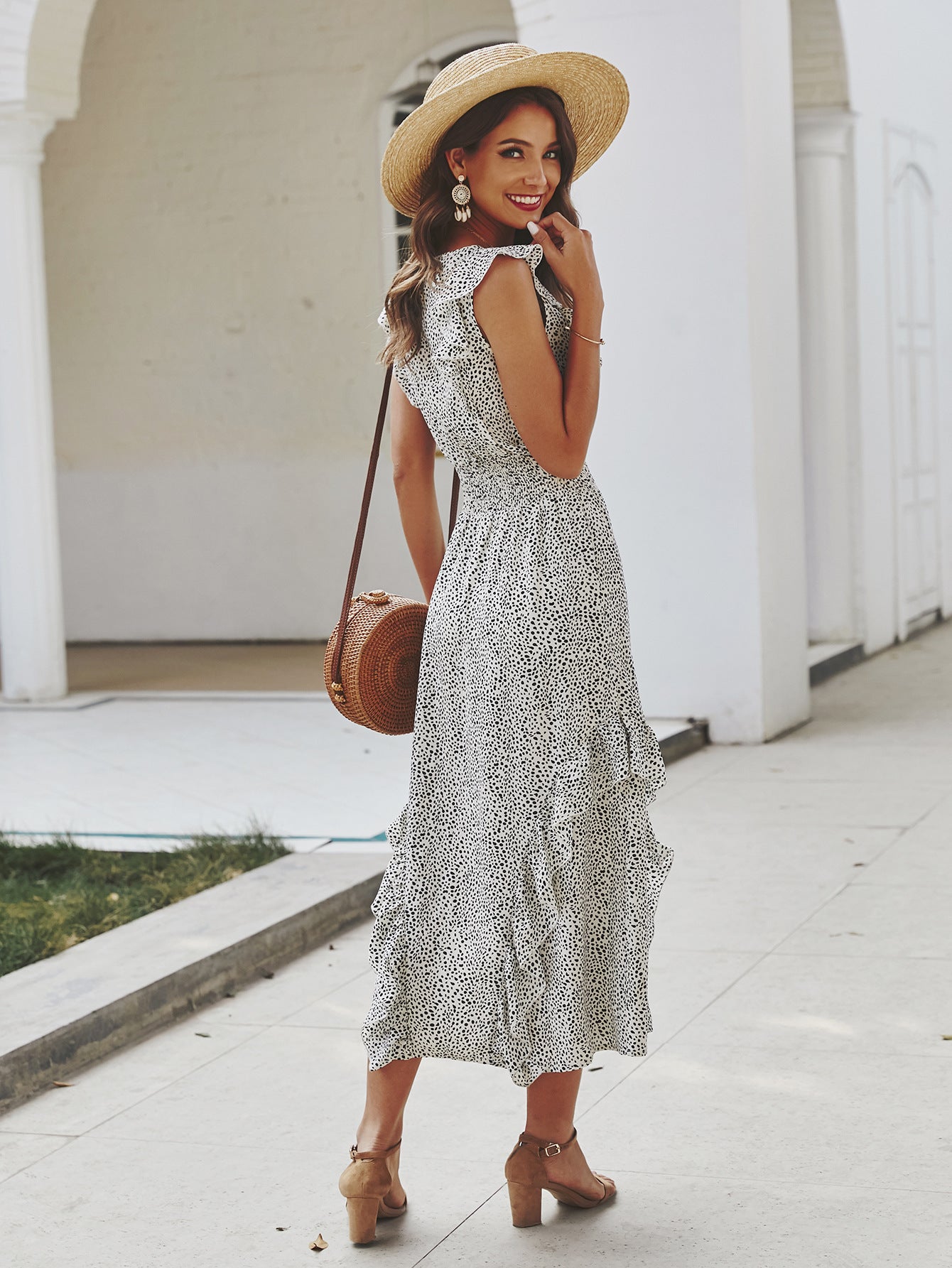 Camila - Vestido midi con volantes