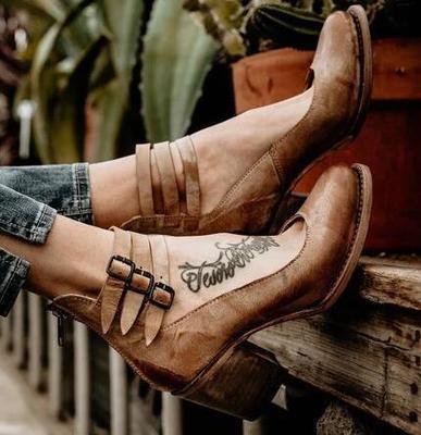 Emilia - Zapatos de tacón vintage cuero