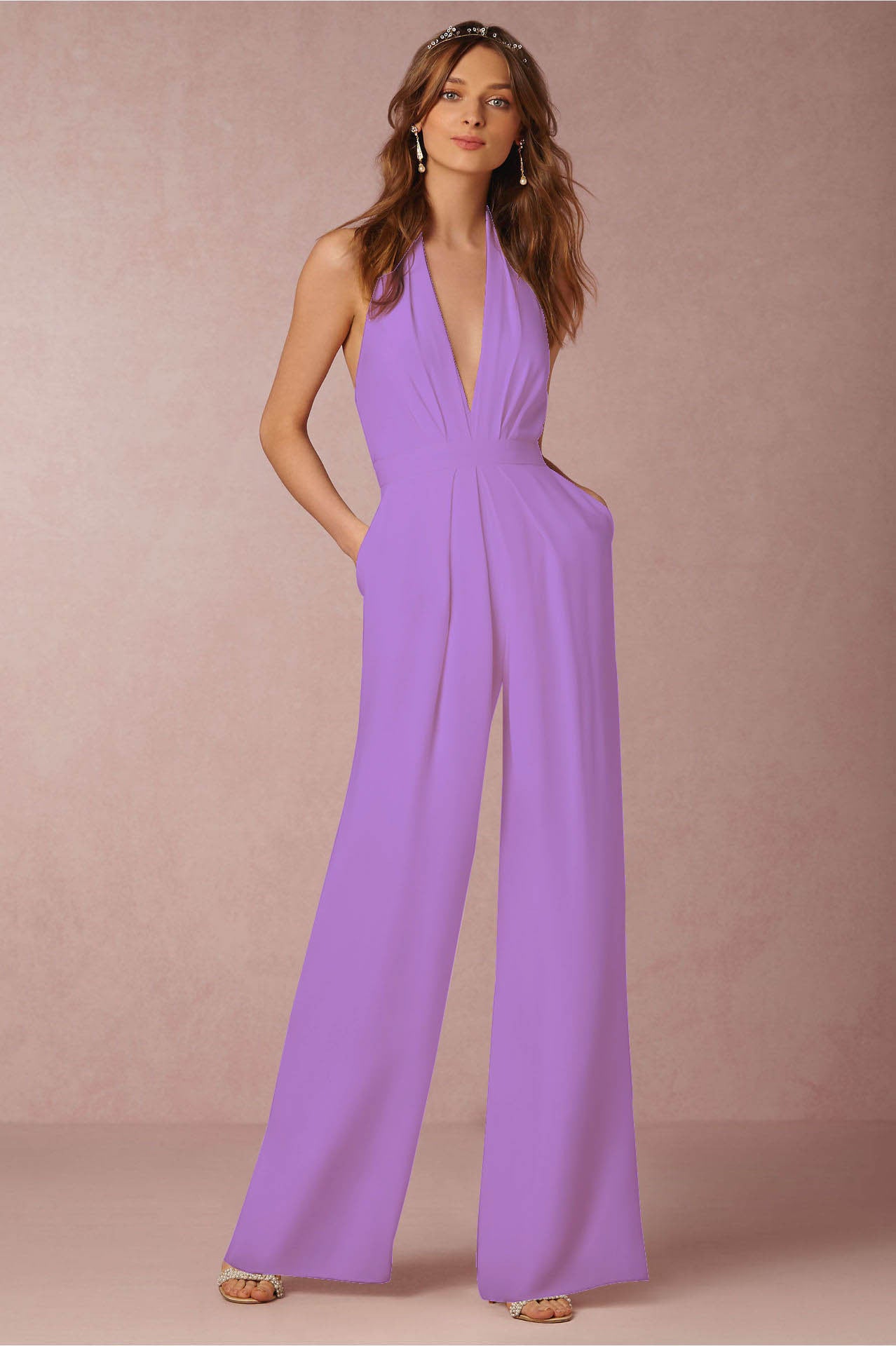Claudia - Elegante mono con escote profundo