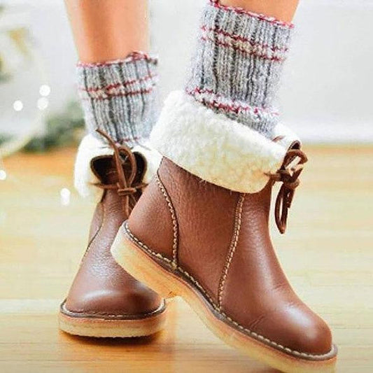 Lucía – Botas de cuero para mujer con forro interior cálido