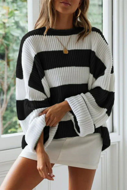 Olivia – Jersey Oversize a Rayas en Punto Grueso