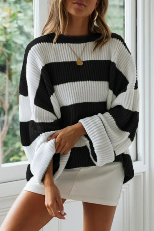 Olivia – Jersey Oversize a Rayas en Punto Grueso