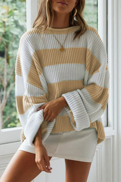 Olivia – Jersey Oversize a Rayas en Punto Grueso