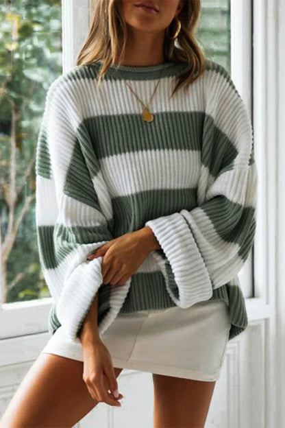Olivia – Jersey Oversize a Rayas en Punto Grueso