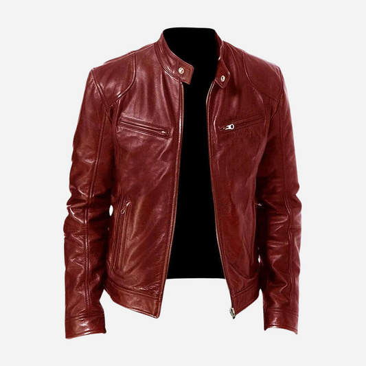 Andrés - Chaqueta de cuero hombre con cremallera