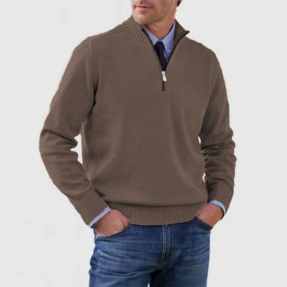 Daniel - Jersey de lana con media cremallera