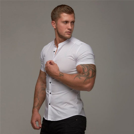 Andrés - Camisa slim fit de manga corta