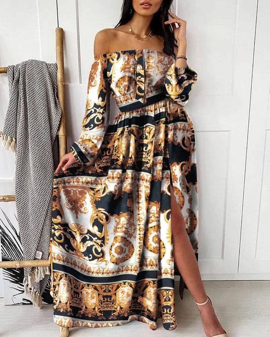 Michelle - Maxivestido boho sin hombros