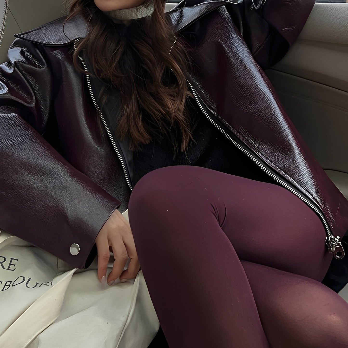 Ariana – Chaqueta de mujer PU Leather con cremallera