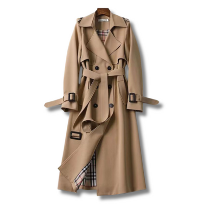 Beatriz - Trench coat de lana largo mujer con cinturón