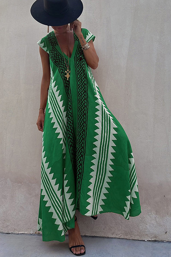 Ana | Vestido maxi estampado etnico elegante