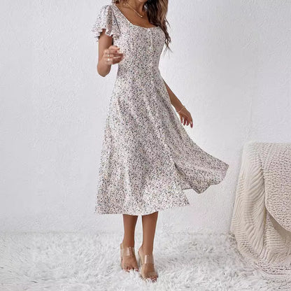 Ivanna - Vestido midi floral con botones