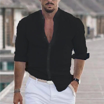 Lester - Camisa de lino de manga larga