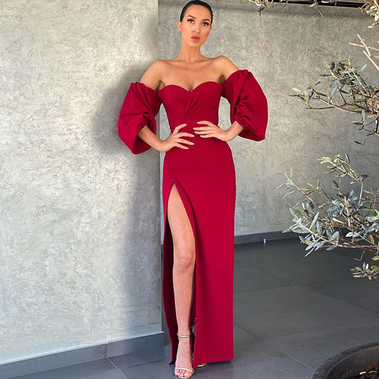 Daniela - Vestido maxi rojo vestidos fiesta