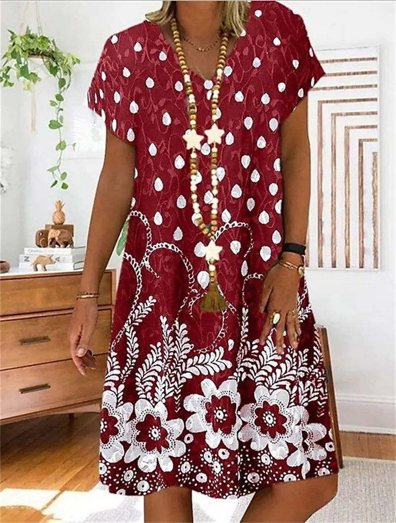 Vesperrah | Vestido con estampado de corazones y escote en v