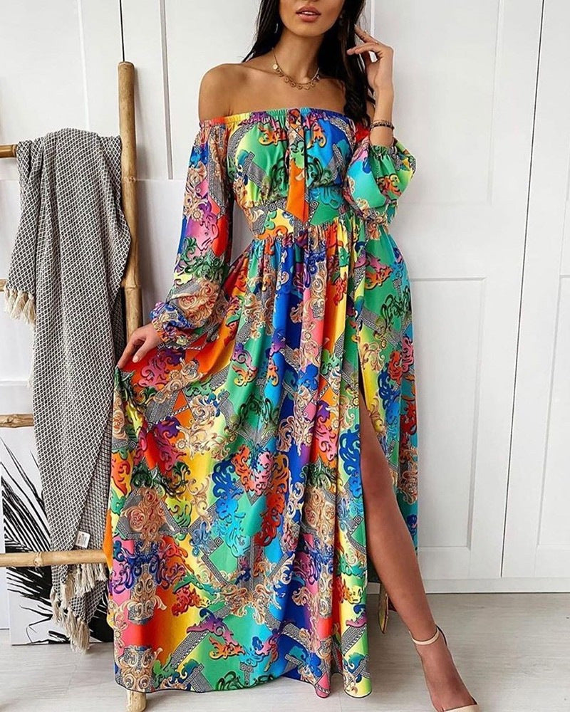 Michelle - Maxivestido boho sin hombros