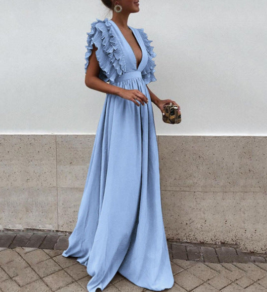 Renata - Vestido largo con volantes