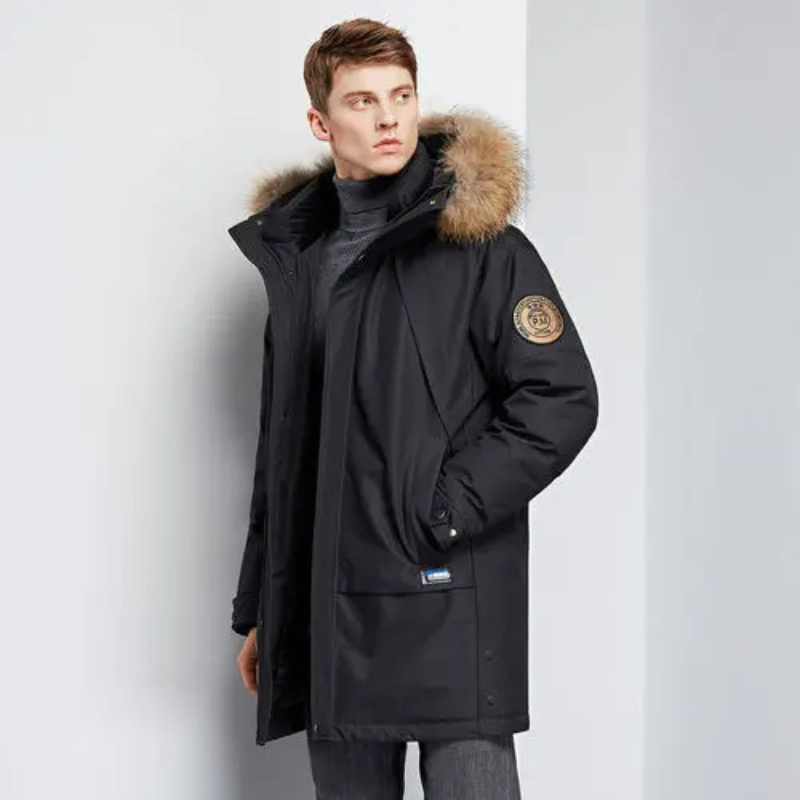 Rayce | Parka de invierno para hombre con capucha de pelo