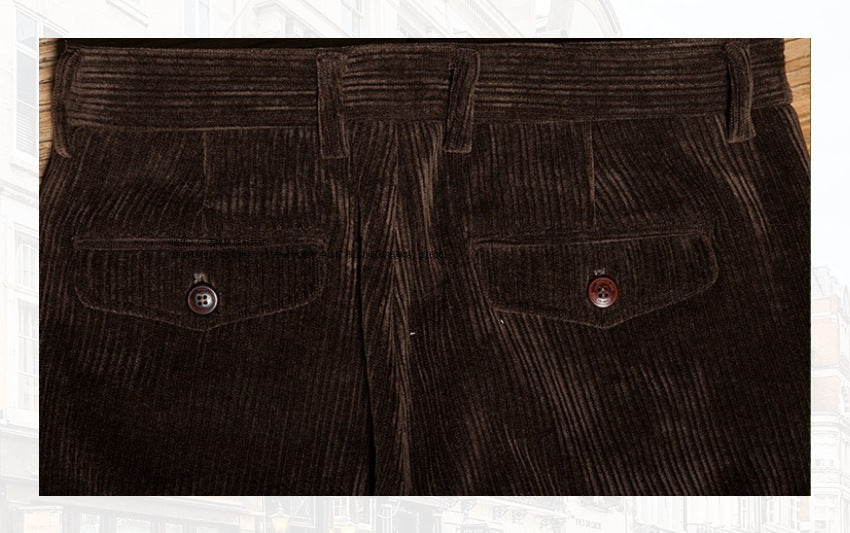 Rowen | Pantalones retro de pana casuales, de cintura media y corte recto