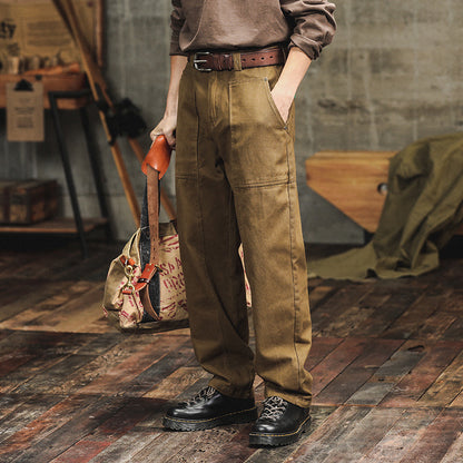 Antonio | Pantalones cargo rectos casuales para hombre en verde militar estilo retro