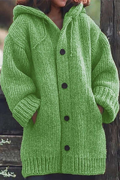 Lina – Chaqueta de Punto Gruesa con Capucha para Mujer