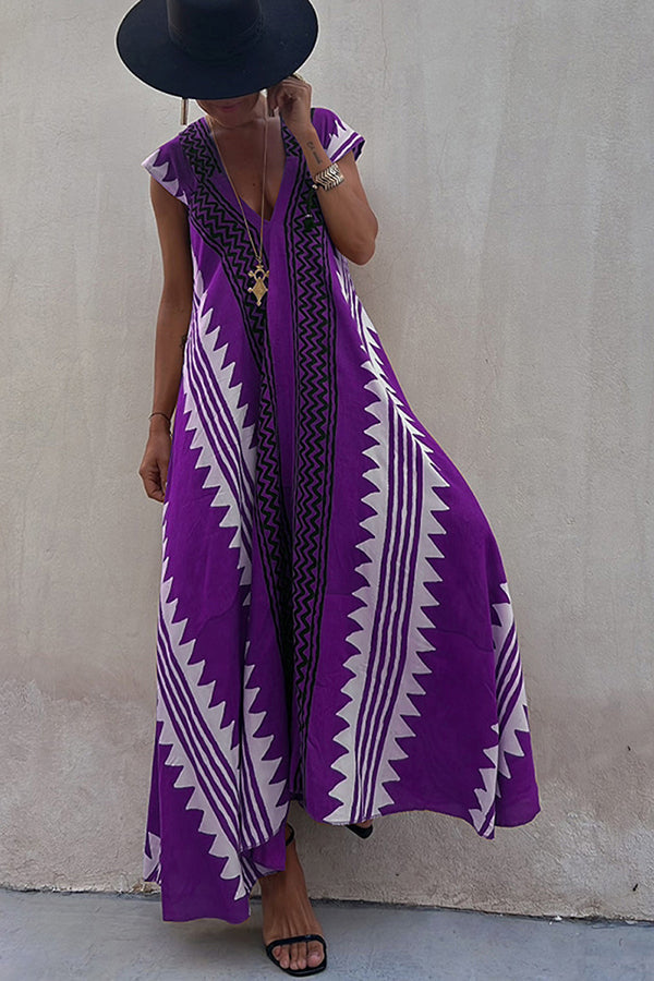 Ana | Vestido maxi estampado etnico elegante