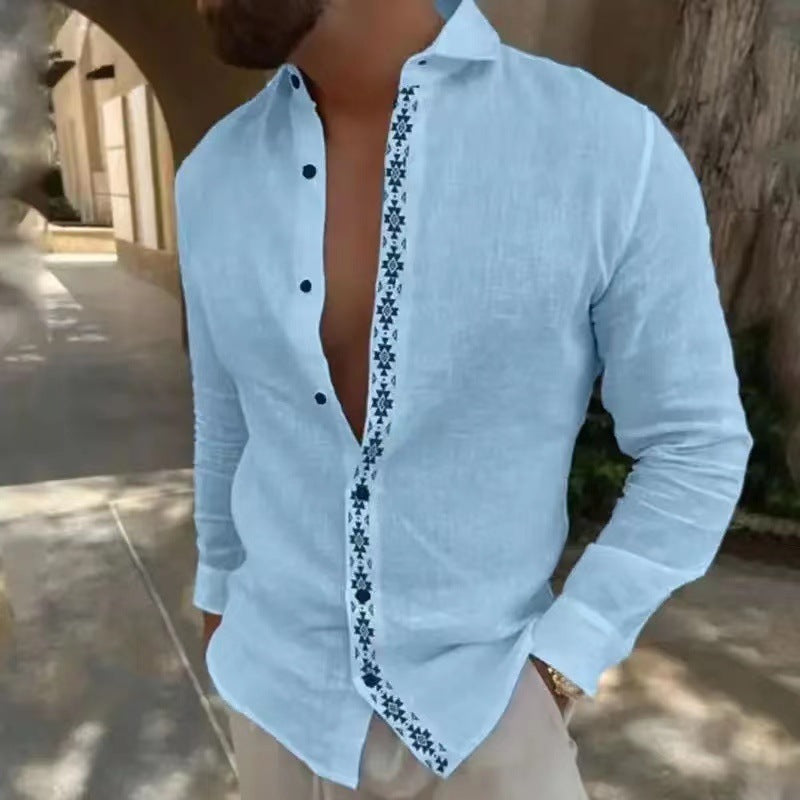Leo - Camisa de lino bordada