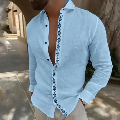 Leo - Camisa de lino bordada