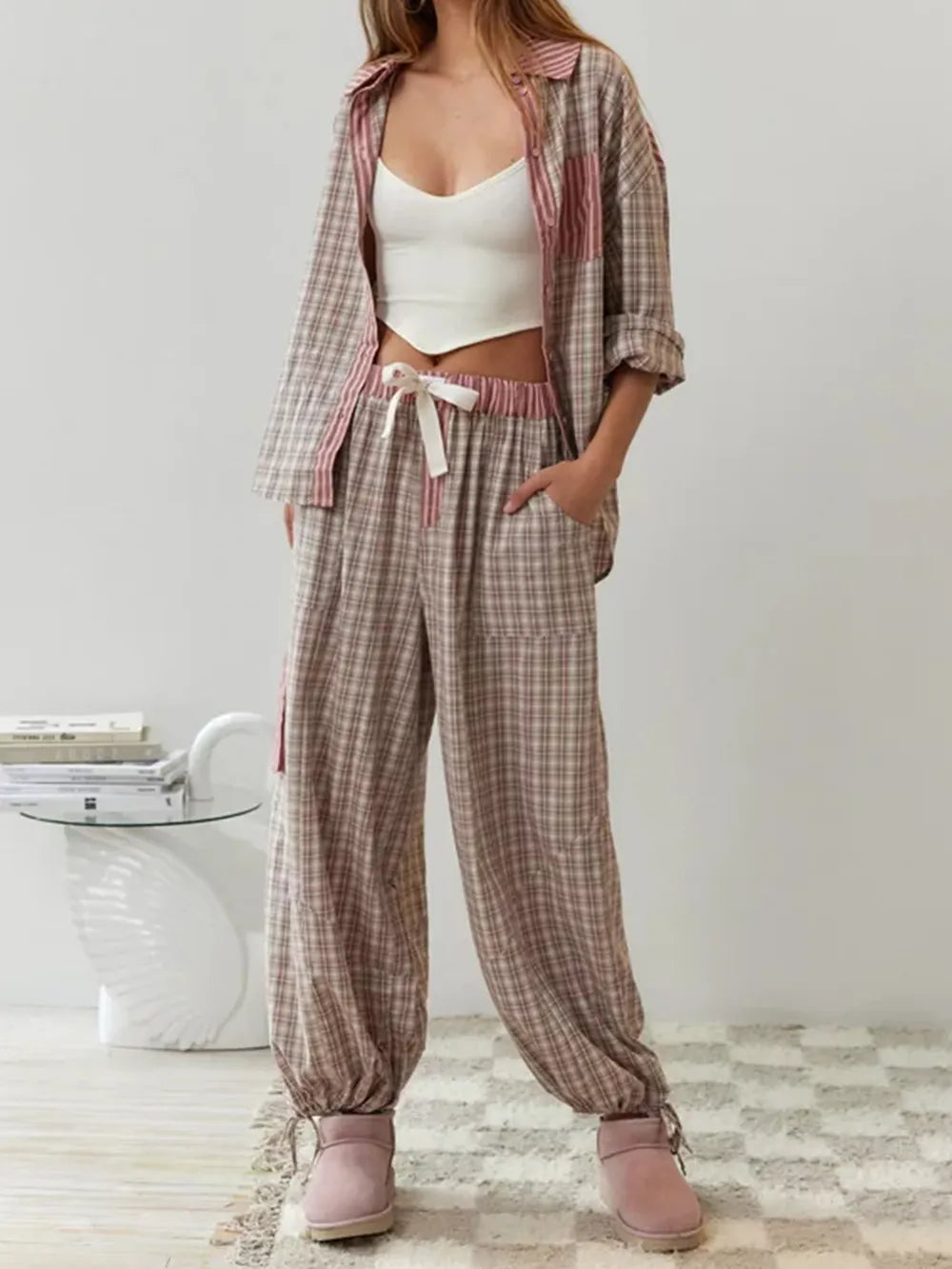 Olivia - Camisa holgada de rayas mixtas
