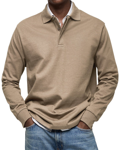 Mateo - Polo de hombre manga larga con cuello clásico