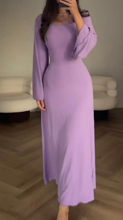 Arlette - Vestido midi de punto acanalado