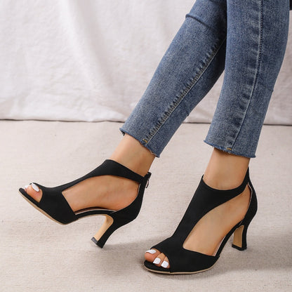 Vanessa - Elegantes sandalias de tacón con diseño recortado
