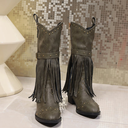 Yselda - Botas western flecos mujer