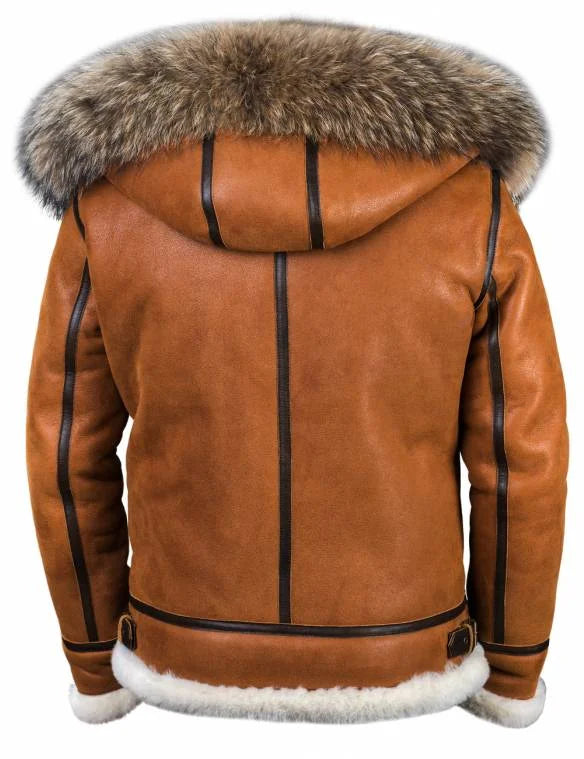 Kaylem | Chaqueta de cuero para hombre con forro grueso de pelo, cálida y estilosa