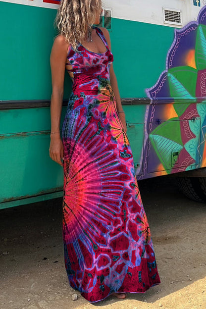 Elena | Vestido maxi tie-dye glamoroso