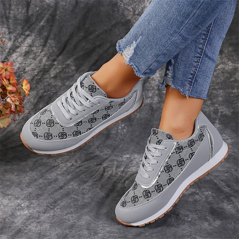 Zylarie | Zapatillas deportivas transpirables con estampado floral y cordones