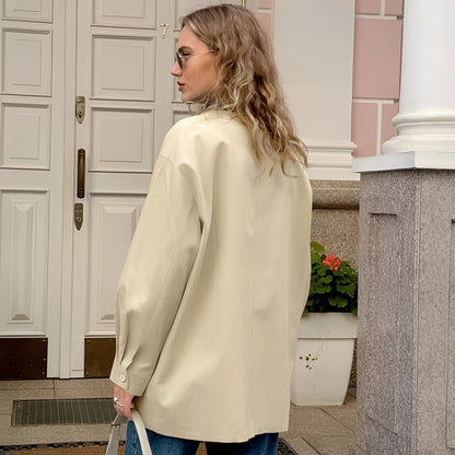 Claudia – Chaqueta ligera de mujer de algodón con cuello en contraste