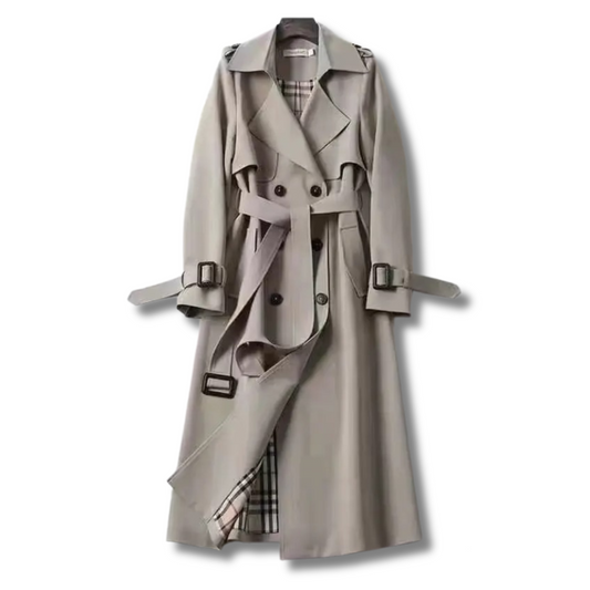 Beatriz - Trench coat de lana largo mujer con cinturón