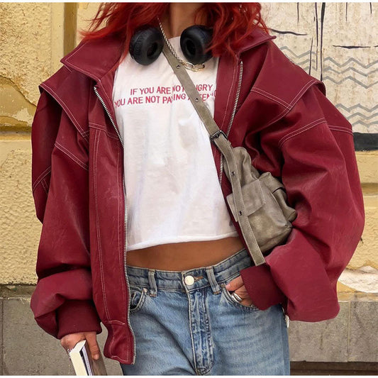 Alana - Chaqueta oversize de piel para mujer