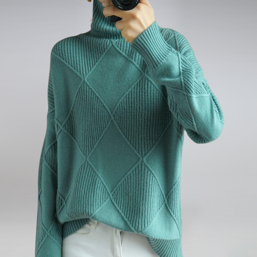 Claudia - Suéter de cashmere con relieve geométrico mujer