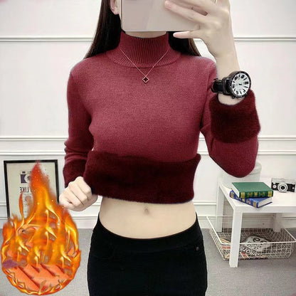Isabella - Suéter de cuello alto afelpado mujer