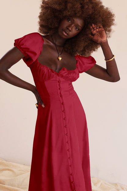 Beatriz - Vestido midi con corset y botones