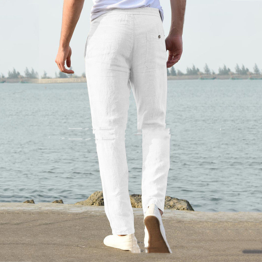 Quilyon | Pantalones de lino para hombres de verano/primavera