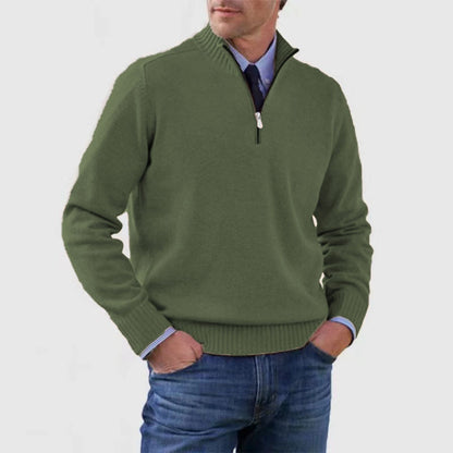 Daniel - Jersey de lana con media cremallera