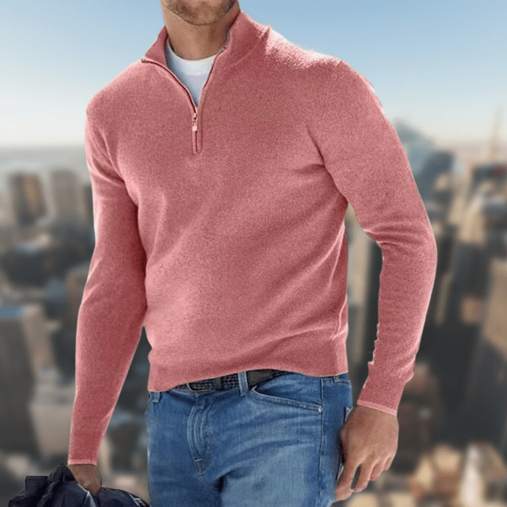 Alejandro - Jersey de lana con media cremallera