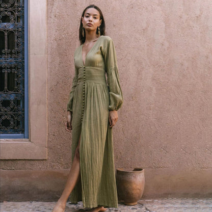 Camelia | Vestido maxi drapeado