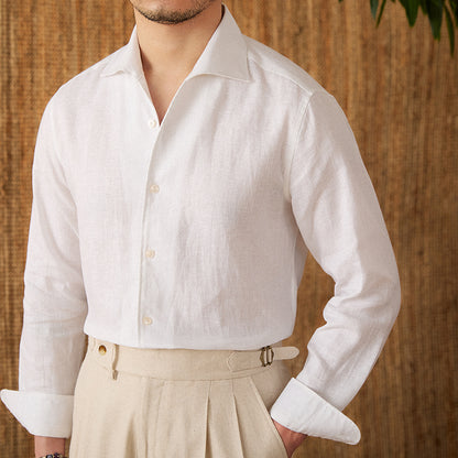 Daniel - Camisa clásica de lino blanco